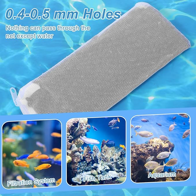 6 Packs Fine Mesh Bag Aquarium Mesh Bag Aquarium Filter Media Bags - Image 3
