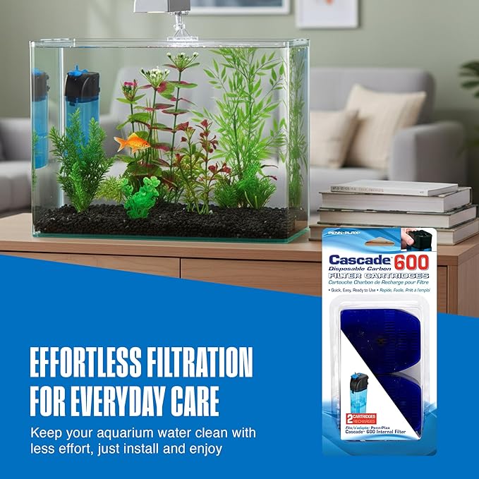 Penn-Plax Cascade 600 Filter Replacement Carbon Cartridges – Provides Chemical - Image 6