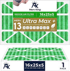 MervKing 16x25x5 Air Filter Actual Size: 15.88" x 24.88" x 4.38" MERV 13 MPR by MervKing