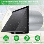 6 Inch Hooded Wall Vent with Screen and Damper, 6 Inch Wall Exhaust Vent Cover - Image 5