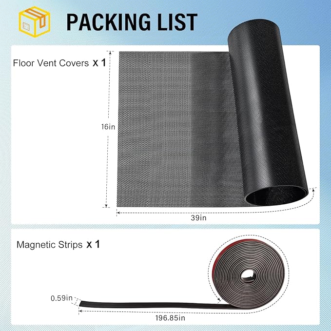39x16 inch Customizable DIY Floor Vent Covers, Magnetic PVC Vent Mesh - Image 2