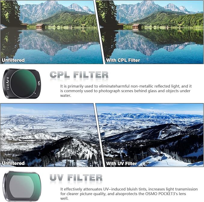 Variable ND Lens Filters Kit for DJI Osmo Pocket 3 Creator Combo Accessories - Image 3