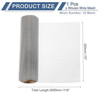 uxcell 10 Mesh 118" x 10" Woven Wire Mesh, 316 Stainless Steel Air Vent Filter - Image 2