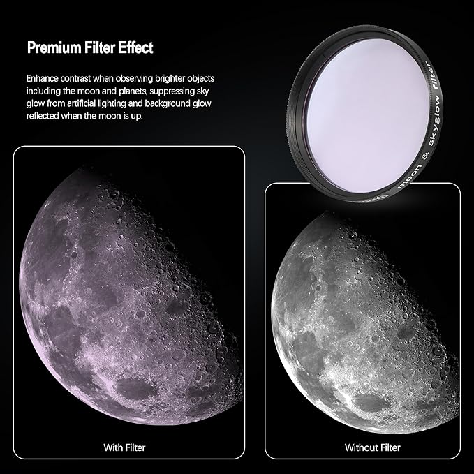 Astromania Telescope Moon Filter 2 Inch, Moon Skyglow Filter Reduces Moon Glare - Image 3