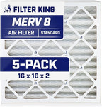 Filter King 16x16x2 Air Filter | 5-PACK | MERV 8 HVAC Pleated A/C Furnace by FilterKing