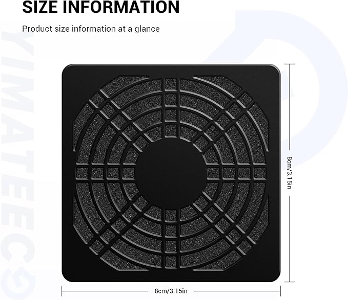 Dust Filter PC 80mm Cooling Fan Filter Dustproof Cover, 2 Pack PC Case Fan - Image 2