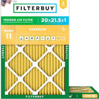 Filterbuy 20x21.5x1 Air Filter MERV 11 Superior Pet & Allergy Defense, by Filterbuy