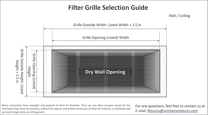 Venti Air 30" X 10" Steel Return Air Filter Grille - Image 2