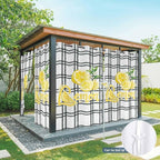 Lemon Outdoor Curtains for Patio Lemon Leaves Summer Plaid Buffalo Waterproof - Image 7