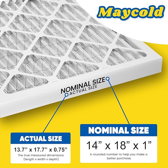 Maycold MERV 8 14x18x1 Furnace Air Filters, Pleated HVAC AC Filters – Actual - Image 3