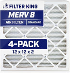 Filter King 12x12x2 Air Filter | 4-PACK | MERV 8 HVAC Pleated A/C Furnace by FilterKing