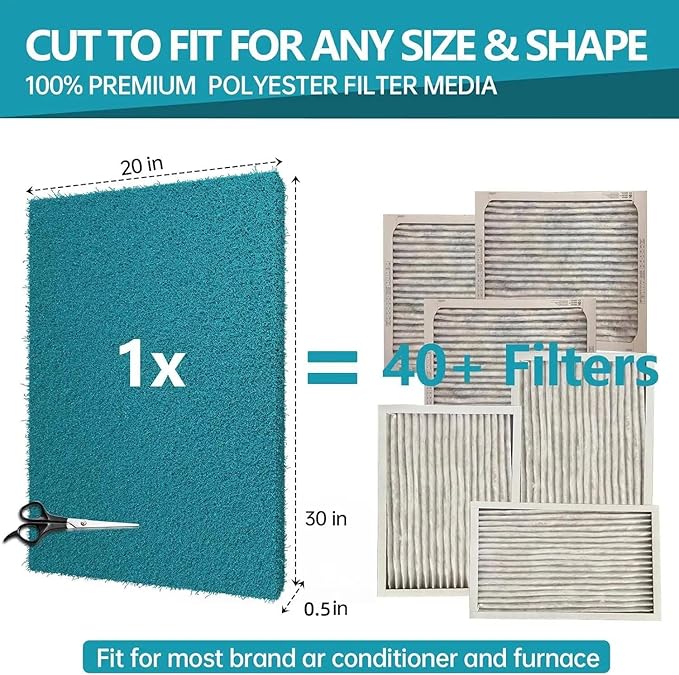 Reusable Air Filters 20x30-Cut to Size Furnace Filter, MERV 6 High Air Flow Air - Image 2