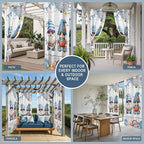 Ocean Gnome Outdoor Curtains for Patio Summer Marine Plumeria Shell Wooden - Image 8
