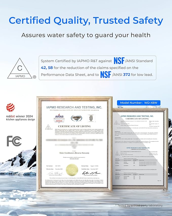 Waterdrop X8-PRO Reverse Osmosis Water Filter, NSF/ANSI 42&58&372 Certified - Image 6