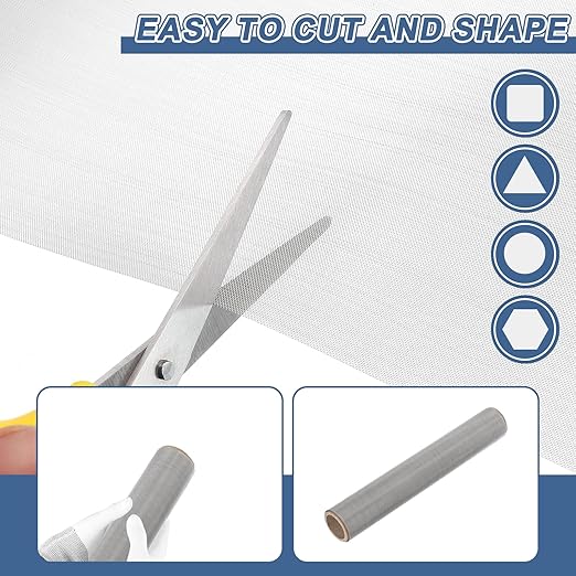 uxcell 60 Mesh 39" x 10" Woven Wire Mesh, 304 Stainless Steel Air Vent Filter - Image 4