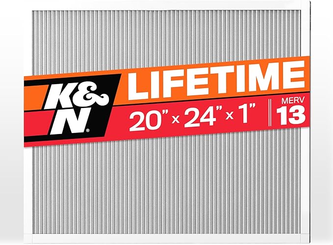 K&N 20X24X1 HVAC Furnace Air Filter, Lasts a Lifetime, Merv 13, the Last HVAC by KNEngineeringInc