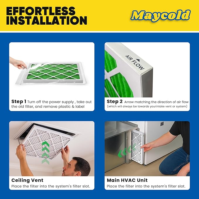 Maycold MERV 13 20x25x1 Air Filter, High-Efficiency Pleated AC & Furnace Filters - Image 7