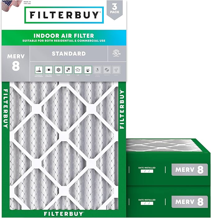 Filterbuy 16x24x4 Air Filter MERV 8 Essential Dust & Allergy Defense, by Filterbuy