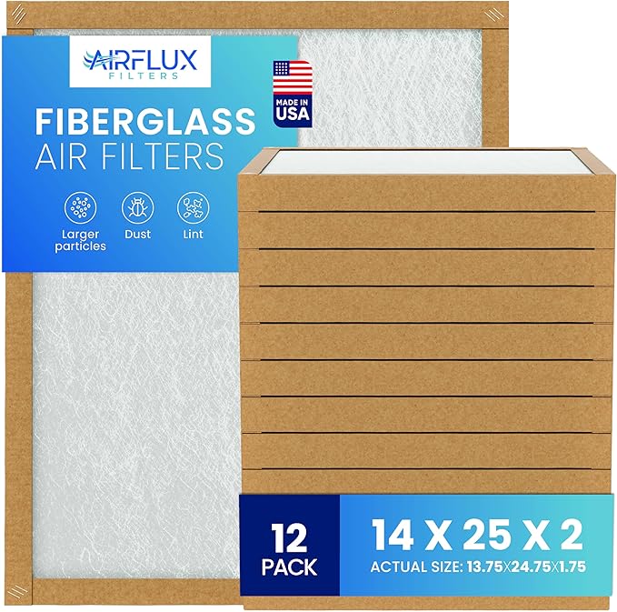 Fiberglass Air Filter -14x25x2Air Filter 12 Pack by Unknown