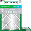 Filterbuy 24x30x1 Air Filter MERV 8 Essential Dust & Allergy Defense, by Filterbuy