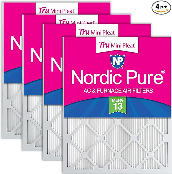 Nordic Pure 12x12x1 Tru Mini Pleat MERV 13 AC Furnace Air Filters – 2.5X More by NordicPure