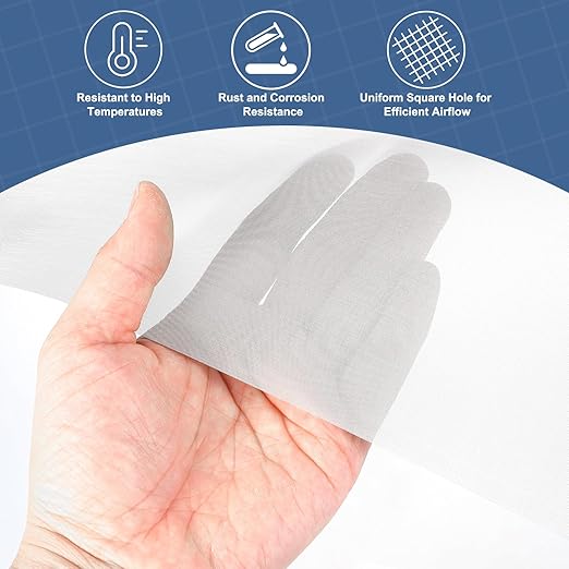 uxcell 150 Mesh 118" x 16" Woven Wire Mesh, 304 Stainless Steel Air Vent Filter - Image 5