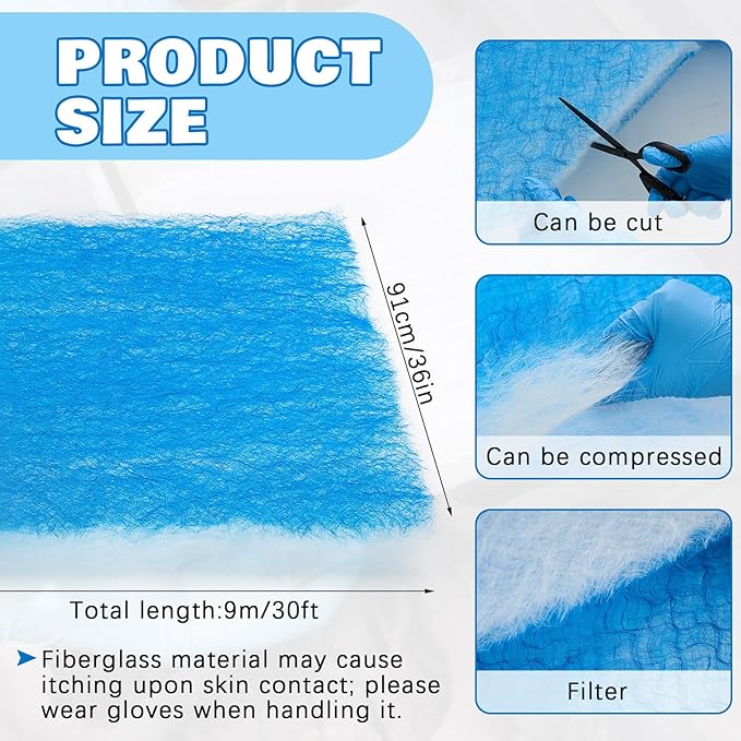 Pangda 360" x 36" x 1" Hammock Roll Air Vent Filters Media Fiberglass Air - Image 2