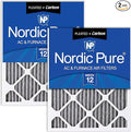 Nordic Pure 24x30x1 Furnace Air Filters MERV 12 Pleated Plus Carbon 2 Pack by NordicPure