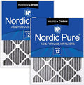 Nordic Pure 16x20x1 Furnace Air Filters MERV 12 Pleated Plus Carbon 2 Pack by NordicPure