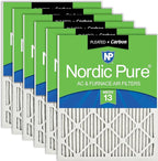 Nordic Pure 16x20x1 Pleated Air Filters MERV 13 Plus Carbon 6 Pack by NordicPure