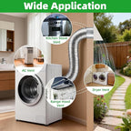6 Inch Hooded Wall Vent with Mesh&Damper, 6in Dryer Vent Cover Outside Metal - Image 7