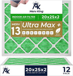 MervKing 20x25x2 Air Filter Actual Size: 19.7" x 24.7" x 1.75" MERV 13 MPR by MervKing