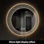 31.5 Inch LED Round Bathroom Mirror, Wall Mounted Multifunction Bathroom Vanity - Image 2
