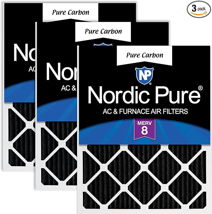 Nordic Pure 20x25x1 Pure Carbon Pleated Odor Reduction Furnace Air Filters 3 by NordicPure