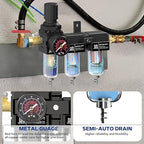 NEWPO 1/4" NPT Air Drying System, Air Filter Pressure Regulator - Image 5