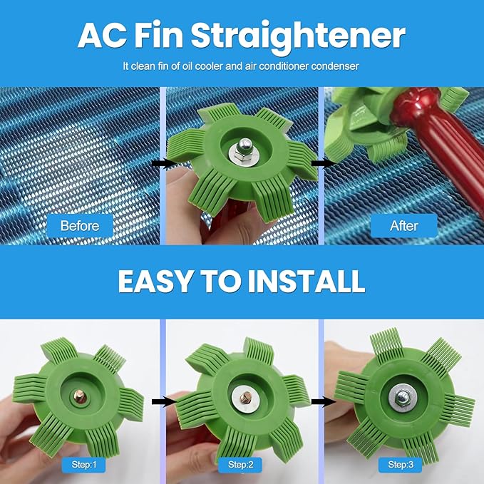 6 PCS Air Conditioning Fin Cleaner Set, Air Conditioner Fin Comb Straightener - Image 3