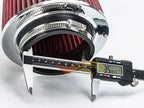 RED 3.5" 89 mm Inlet Narrow Air Cone Replacement Performance Washable Clamp-On - Image 3
