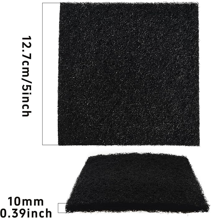 12PCS 5” Square Compost Bin Charcoal Filters, 0.4” Thick Activated Carbon - Image 2