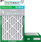 Filterbuy 16x25x4 Air Filter MERV 8 Essential Dust & Allergy Defense, by Filterbuy