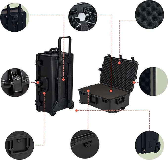 MEIJIA Portable All Weather Waterproof Camera Case, Customizable Fit Foam - Image 4