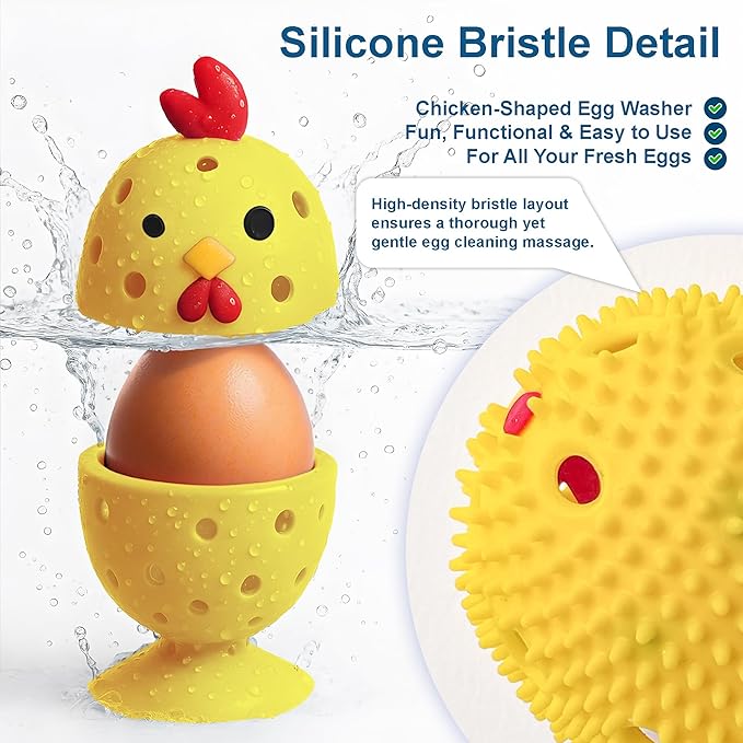 Egg Washer for Fresh Eggs, Egg Scrubber for Fresh Eggs, 2 Reusable Silicone - Image 2