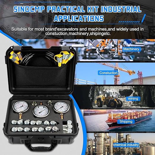 SINOCMP Hydraulic Pressure Gauge Test Kit - Image 7