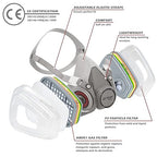 AirGearPro M-500 ABEK1-P2 Reusable Respirator Mask | Anti-Dust Gas mask Ideal - Image 2