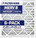 Filter King 21.25x21.25x2 Air Filter | 6-PACK | MERV 8 HVAC Pleated A/C Furnace by FilterKing