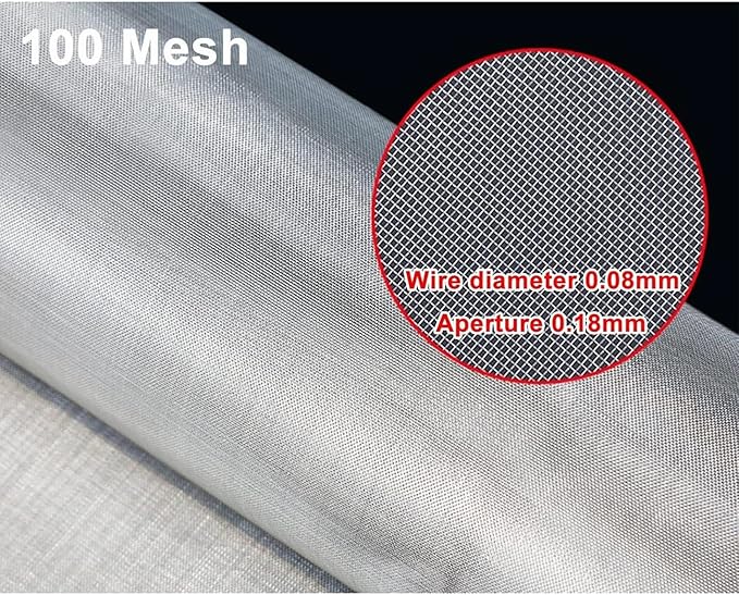 304 Stainless Steel Wire Mesh 100 Mesh Screen Sheet, Woven Metal Filter Cloth - Image 3