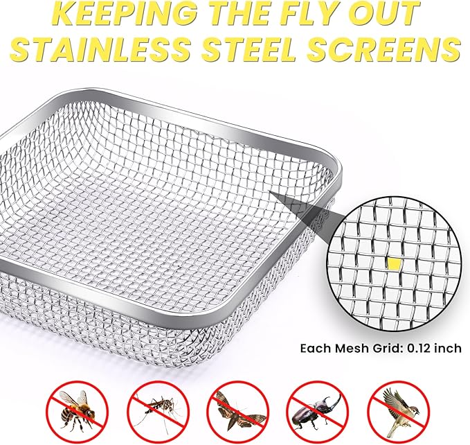 SheeChung RV Furnace Vent Screen, Flying Insect Screen Water Heater Cover - Image 3