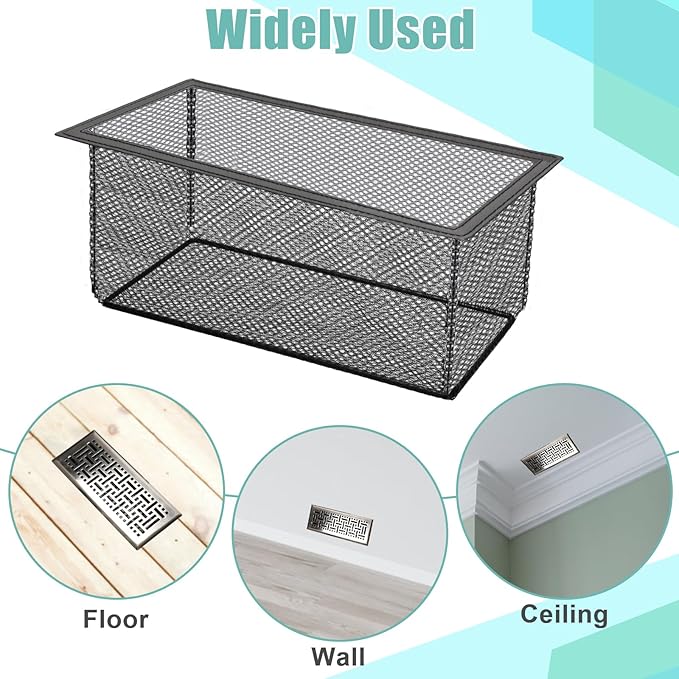 6PCS Floor Register Cover Trap 4"x12", Mesh Floor Vent Screen Net - Image 6