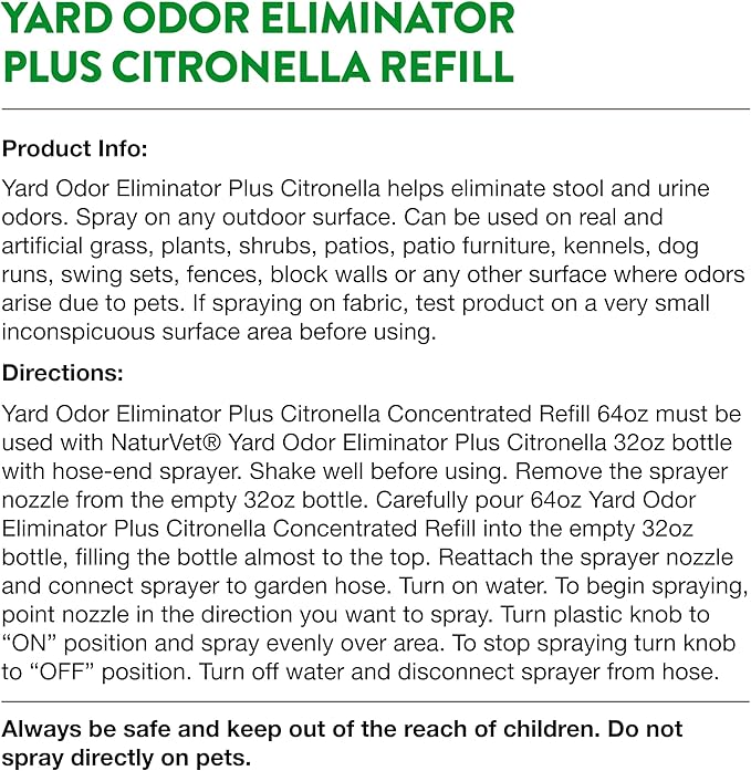 NaturVet – Yard Odor Eliminator Plus Citronella Spray – Eliminate Stool and - Image 6