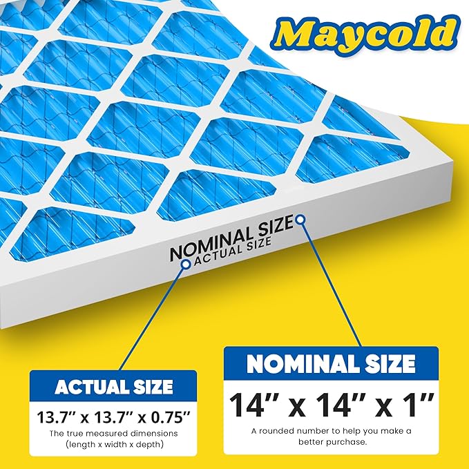 Maycold 14x14x1 MERV 11 Furnace Air Filter, High-Performance HVAC AC Filters - Image 3