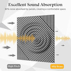 6 Pack Large Acoustical Wall Panels 23.6 x 23.6 Inches Acoustic Peel and Stick - Image 4